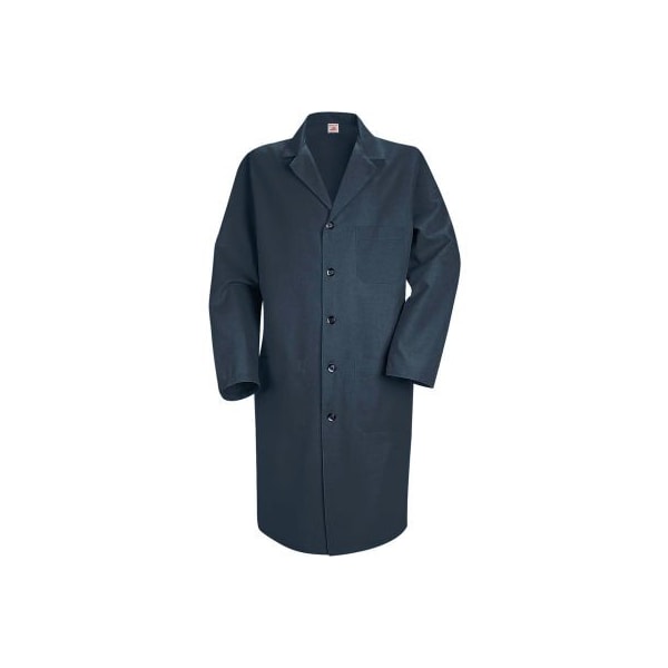Red Kap Men's Lab Coat, Navy, Poly/Combed Cotton, Regular, 48"